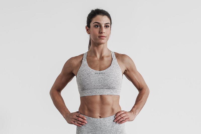 Grey Nobull Pace Sports Bra (PLUSH Heather) Women's Sports Bra | CA N2235W